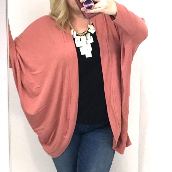NEW Cocoon Wrap Cardigan 3/4 sleeve Knit PLUS Size - Picture 3 of 7